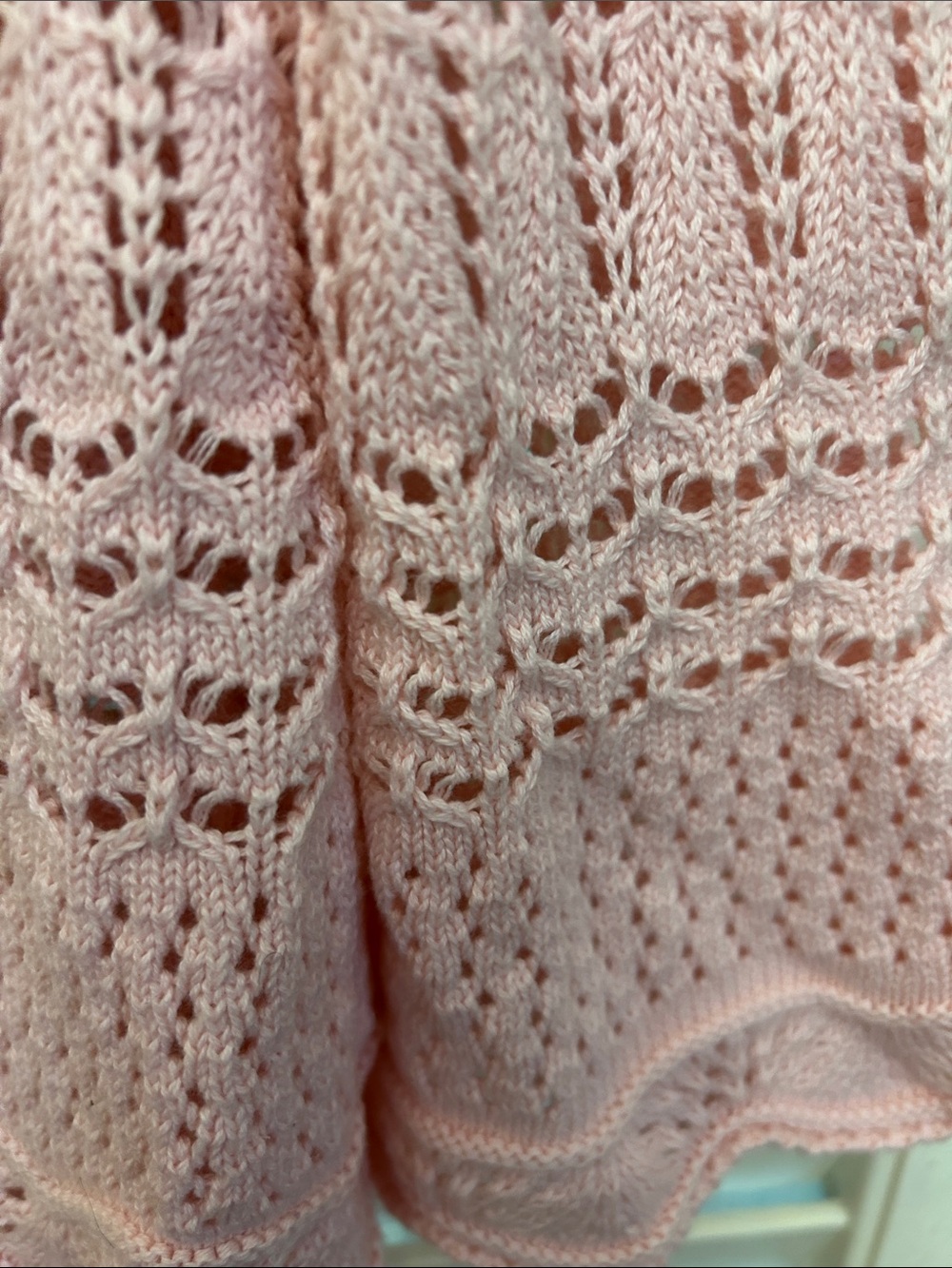Blair Light Pink Openwork Button-Front Cardigan - Picture 5 of 5